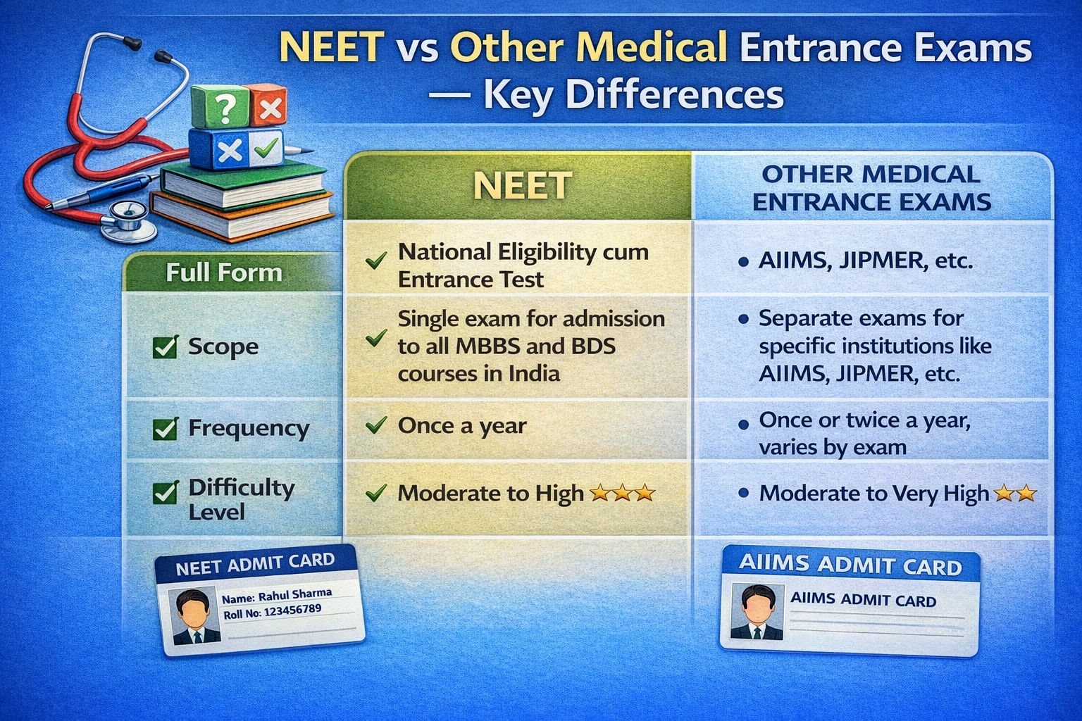 NEET vs Other Medical Entrance Exams — Key Differences